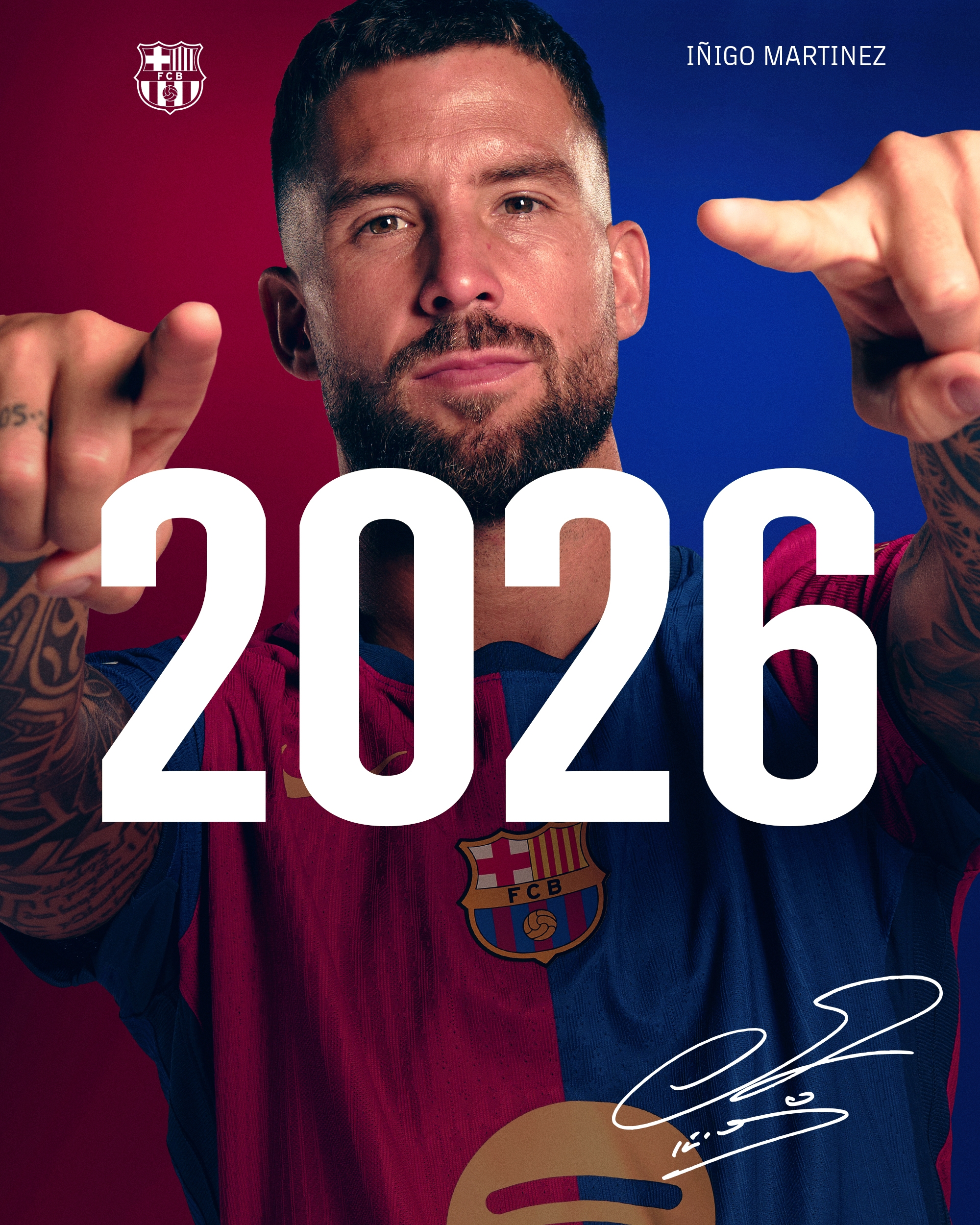 官方:巴薩與中衛伊尼戈-馬丁內斯續約至2026年