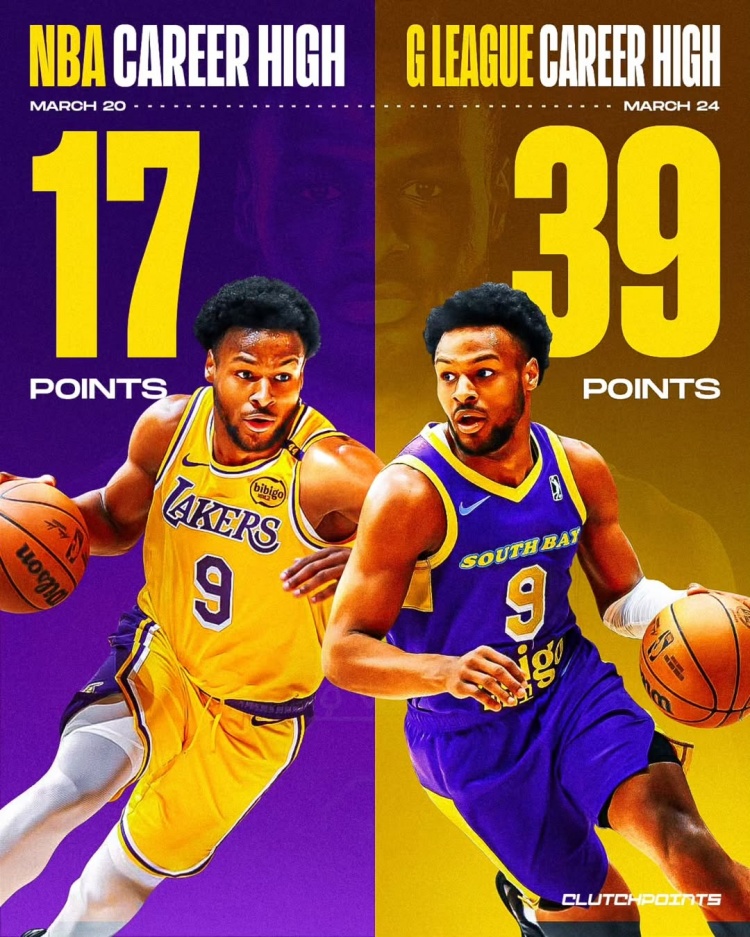 在進(jìn)步!布朗尼一周內(nèi)先后創(chuàng)下個人NBA和G聯(lián)盟單場得分新紀(jì)錄